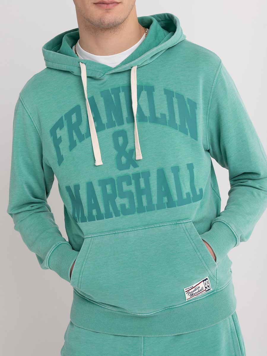 Burn out sweatshirt with arch letter logo print