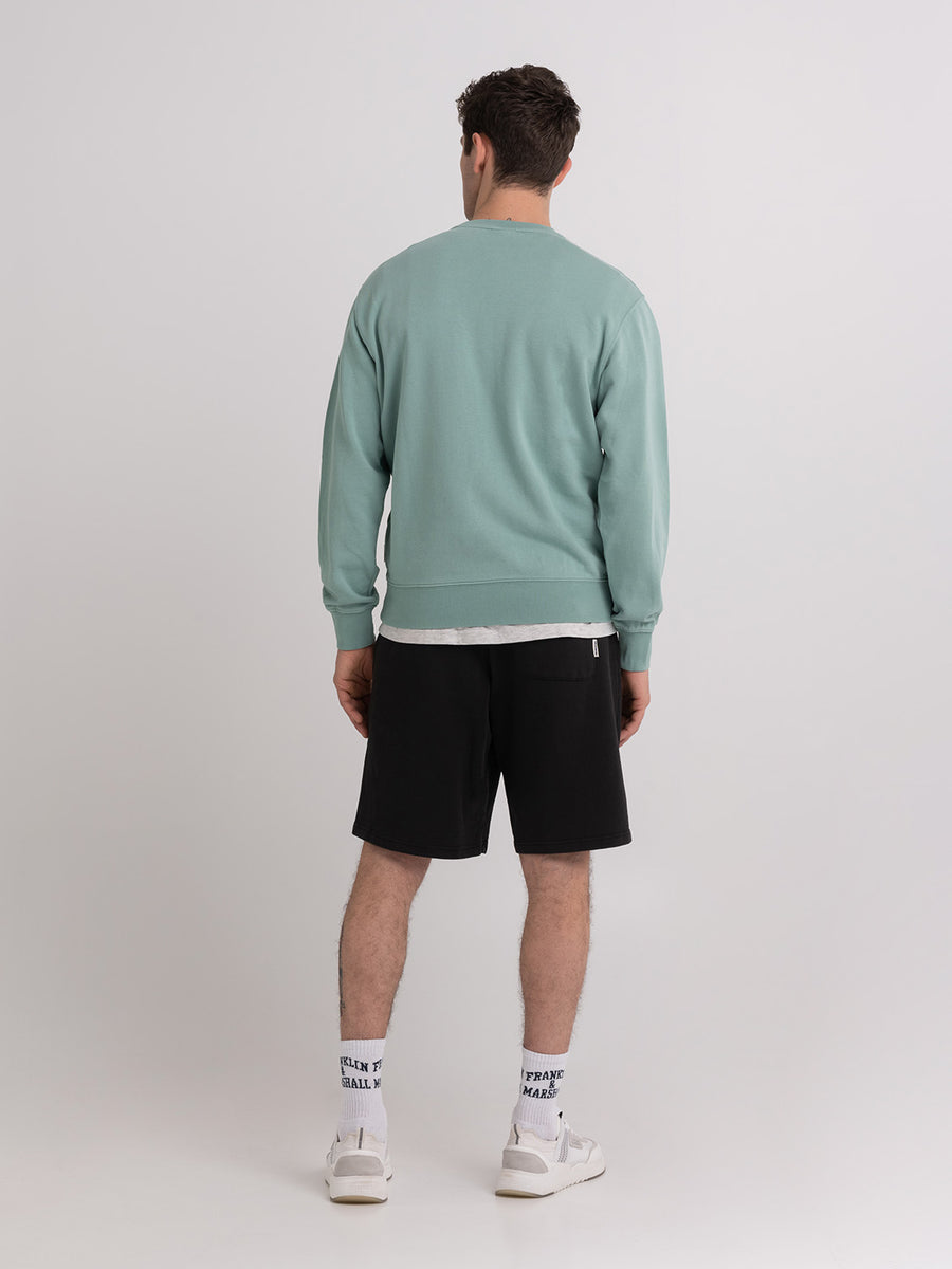Crewneck sweatshirt with arch letter logo embroidery