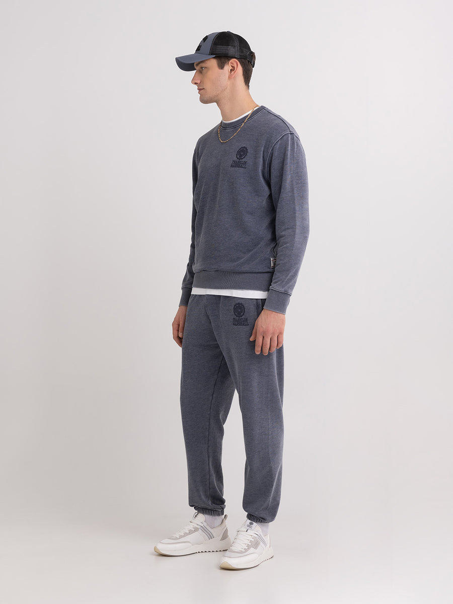 Burn out sweatshirt with Crest logo embroidery