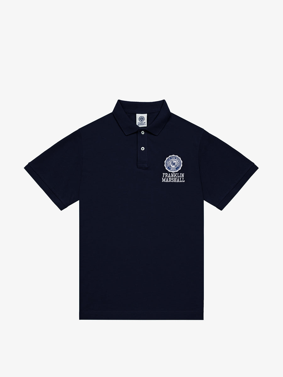 Polo shirt in piquè cotton with Crest logo embroidery