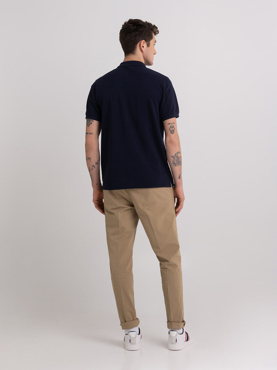 Polo shirt in piquè cotton with Crest logo embroidery