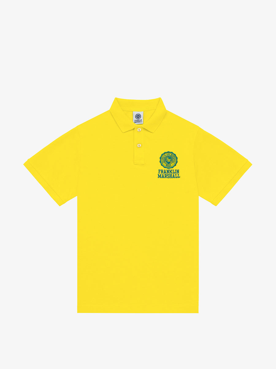 Polo shirt in piquè cotton with Crest logo embroidery