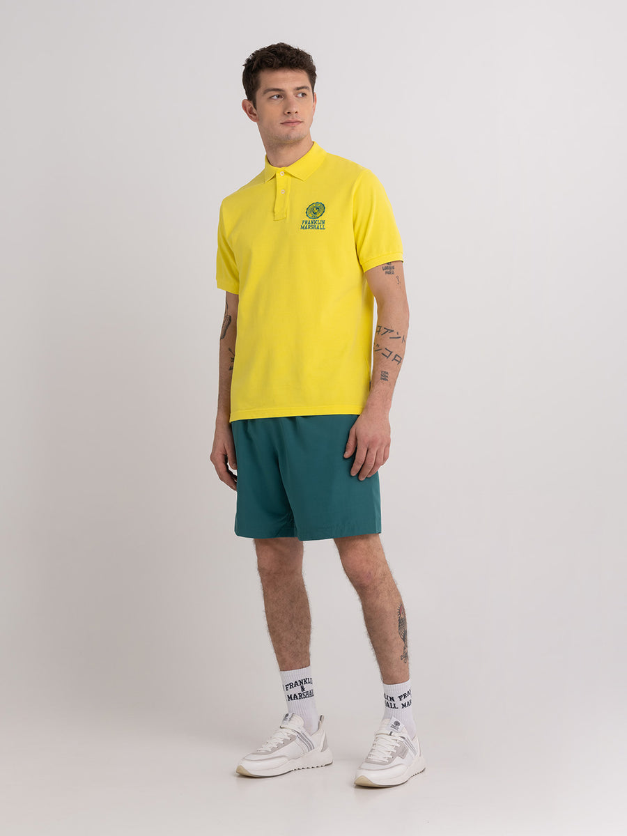 Polo shirt in piquè cotton with Crest logo embroidery