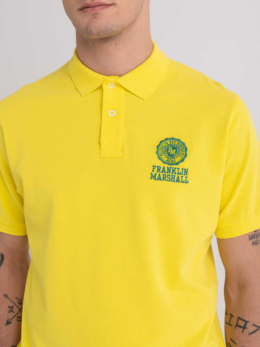 Polo shirt in piquè cotton with Crest logo embroidery