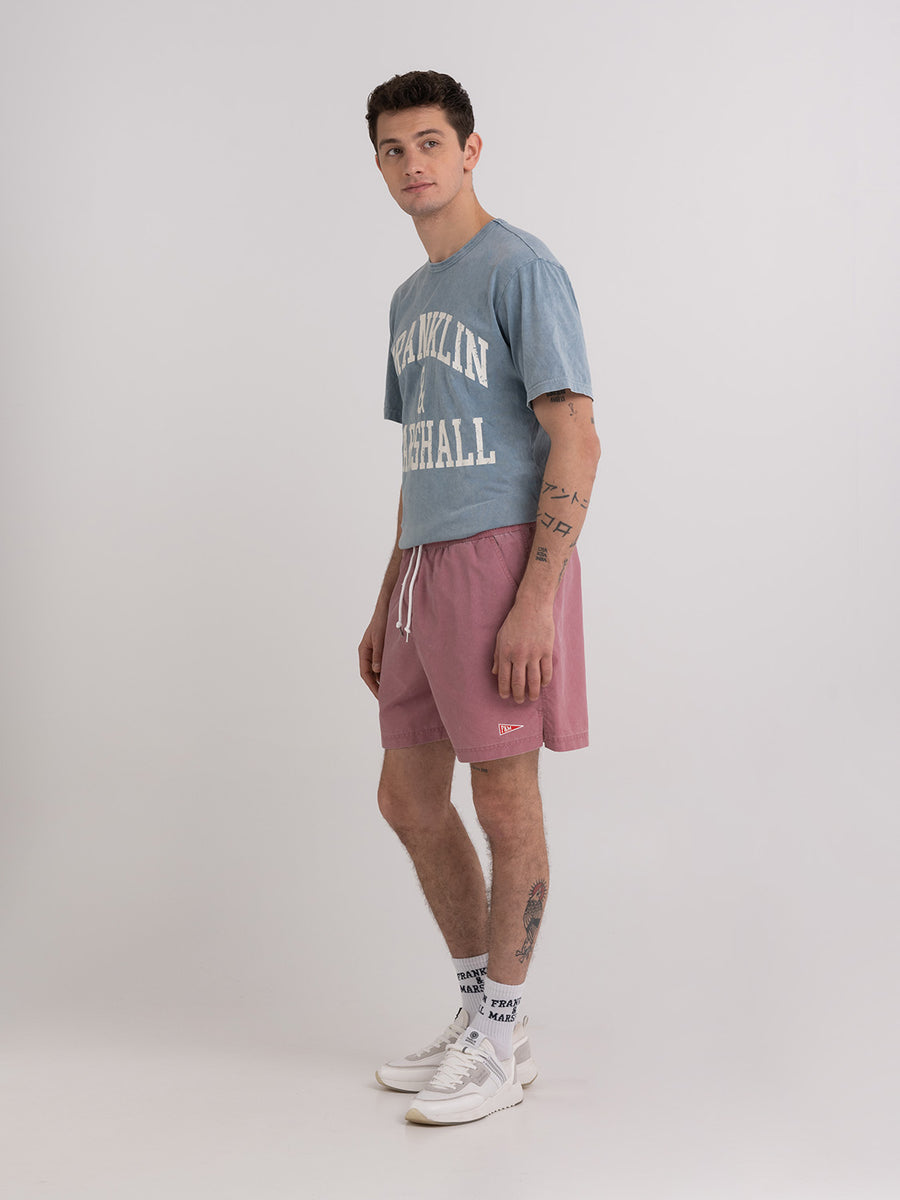 Shaded-off recycled nylon swimming trunks with Pennant patch