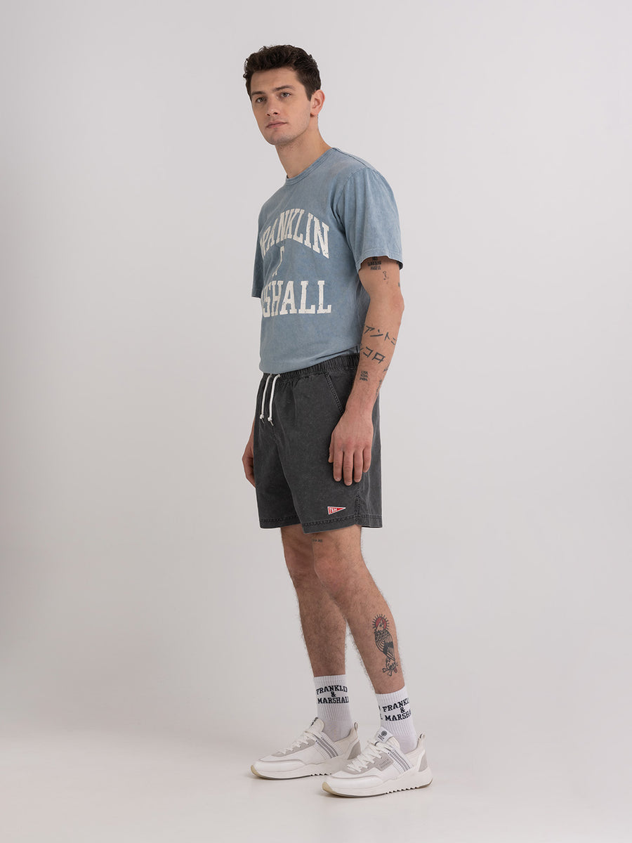Shaded-off recycled nylon swimming trunks with Pennant patch
