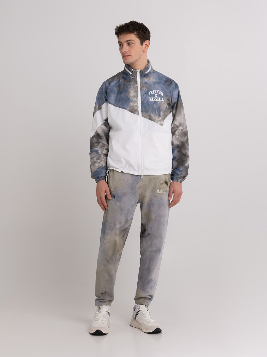 Agender jacket in ice dye recycled poly