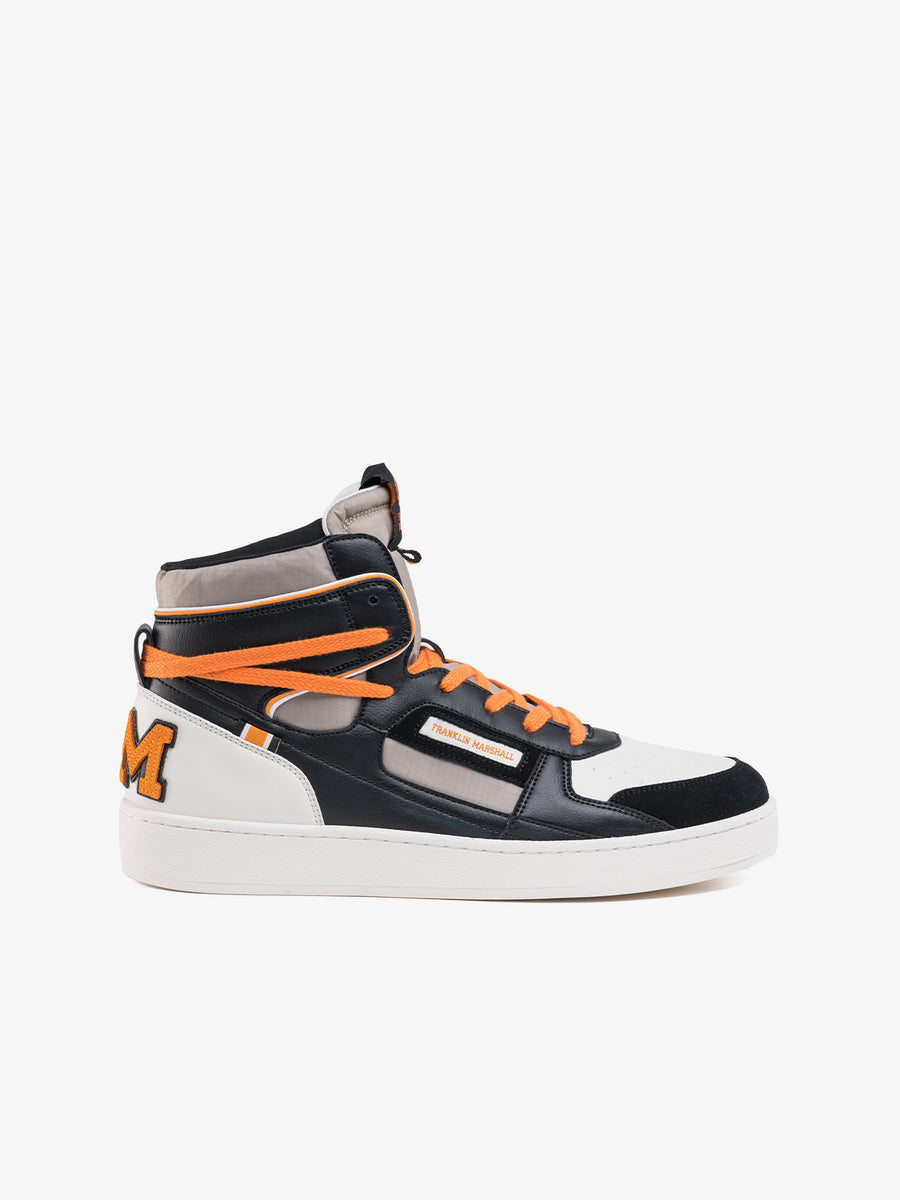 THETA CROSSING men’s leather mid-cut lace-up sneakers