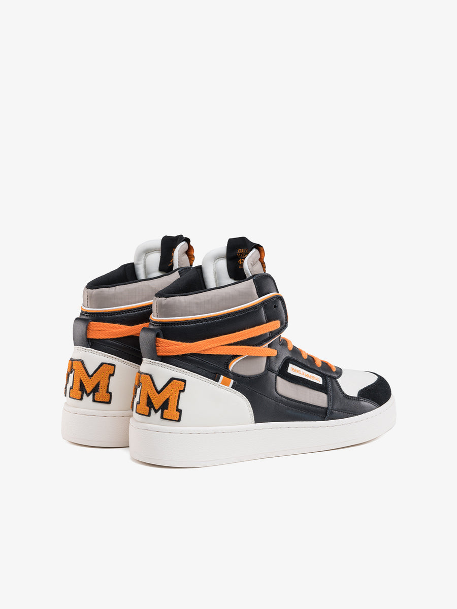 THETA CROSSING men’s leather mid-cut lace-up sneakers