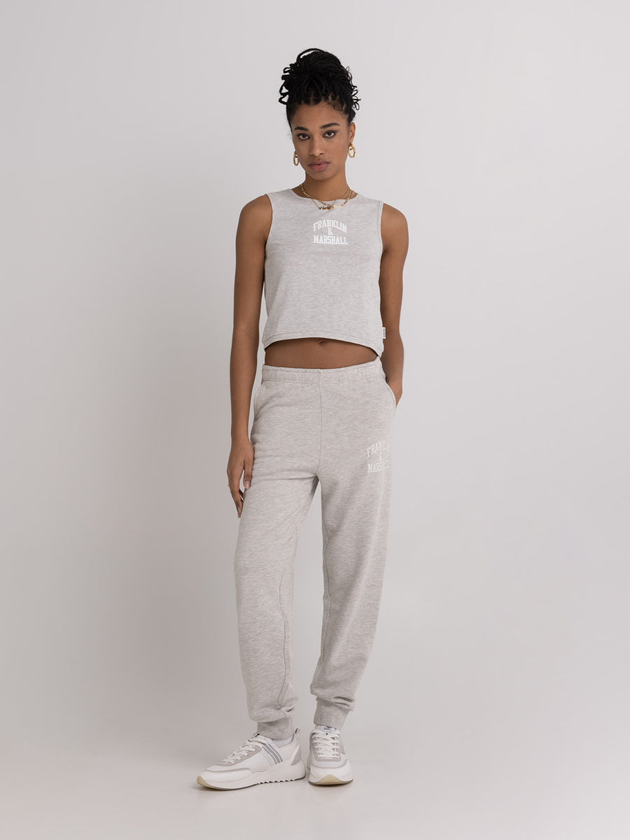 Jogger trousers with arch letter logo embroidery