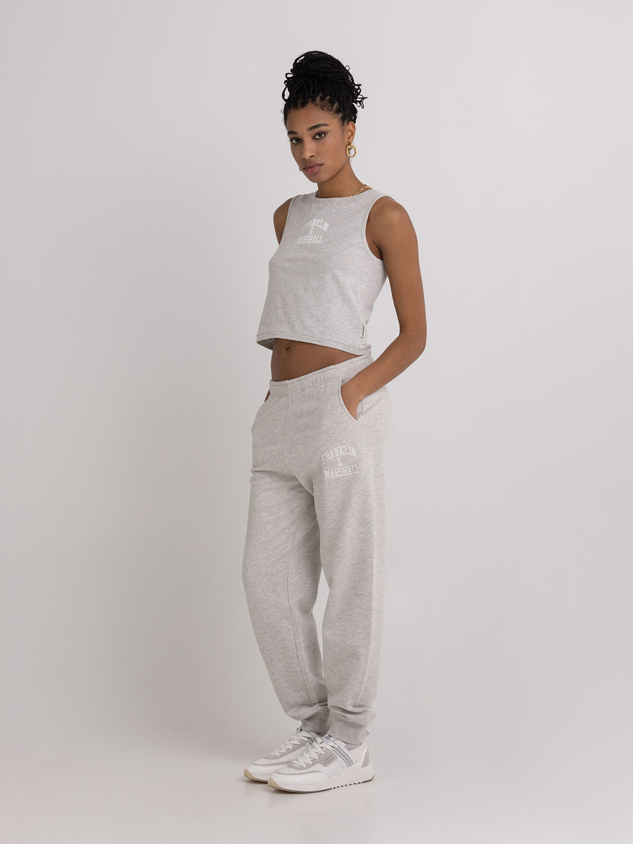Jogger trousers with arch letter logo embroidery
