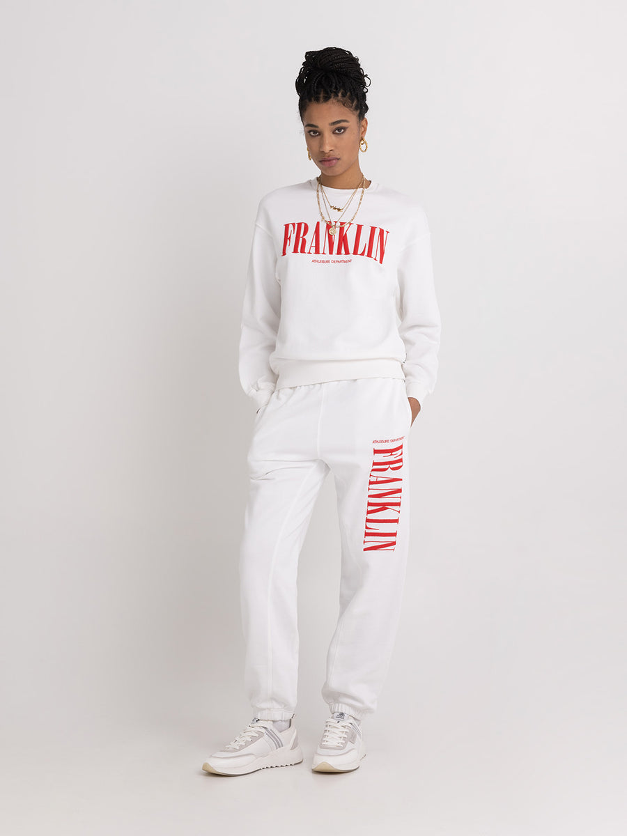 Jogger trousers with college logo print