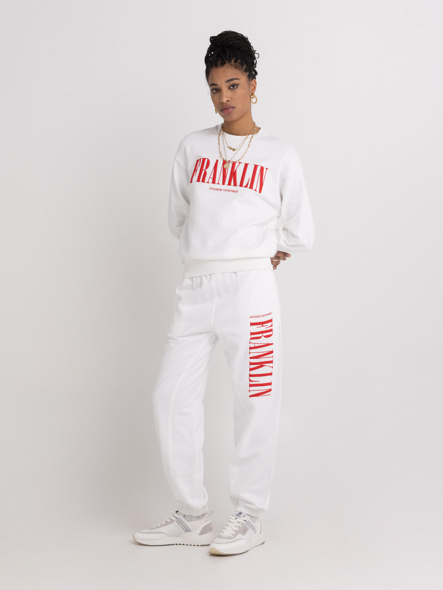Jogger trousers with college logo print