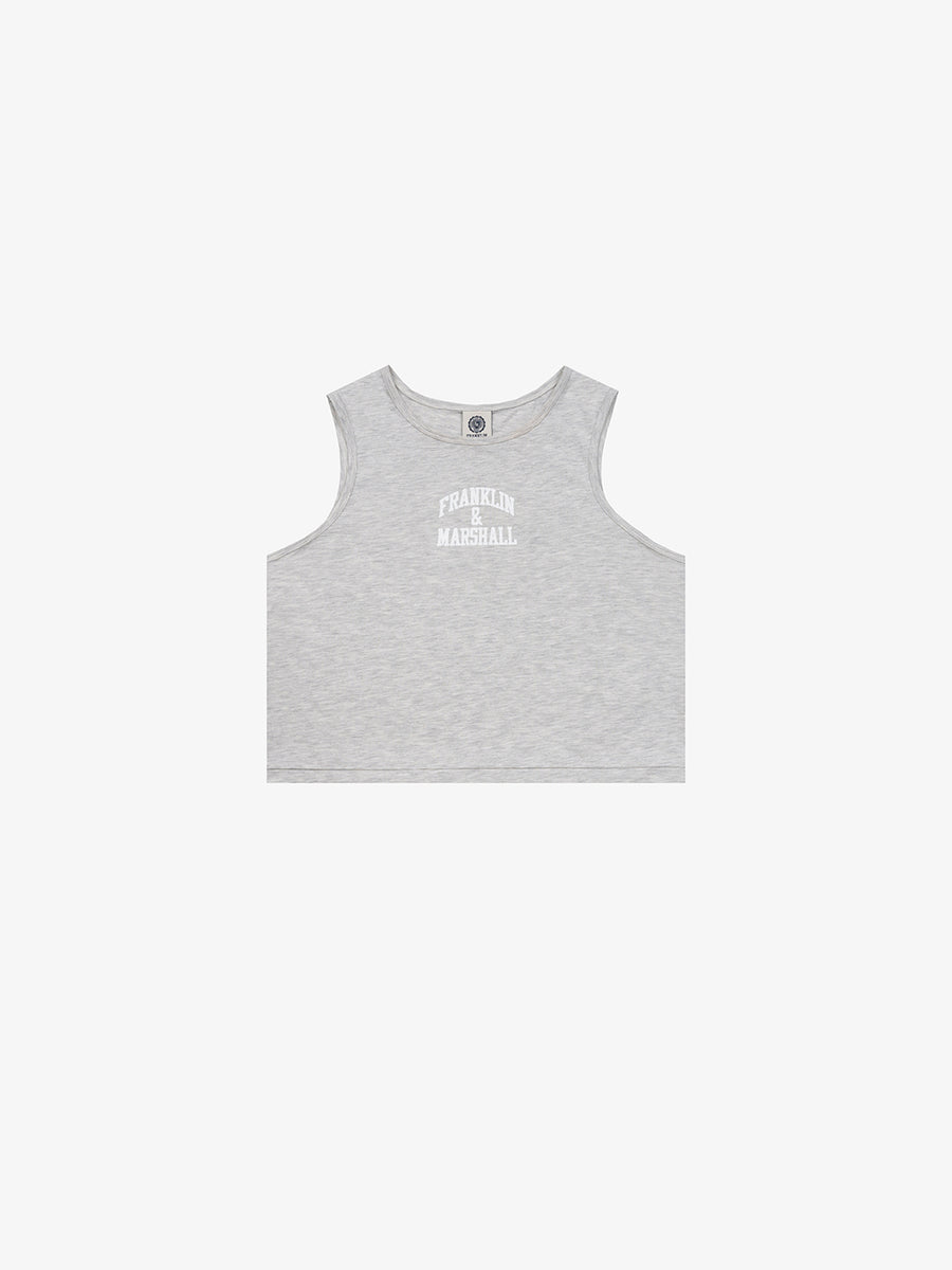 Jersey top with arch letter logo print
