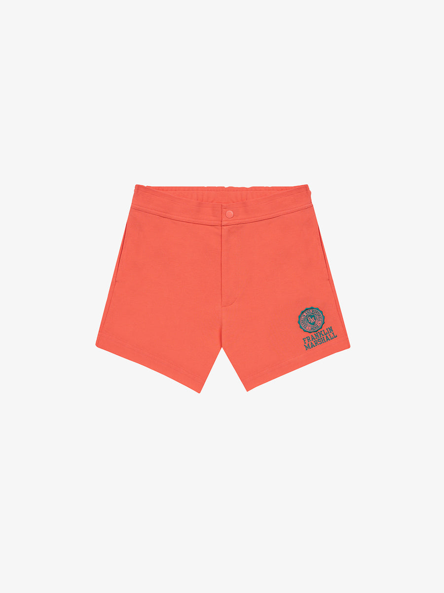 Shorts in piqué cotton with Crest logo embroidery
