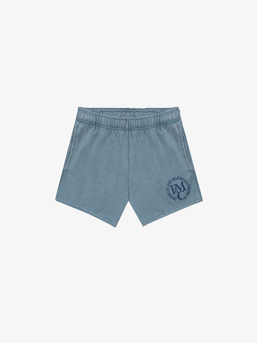 Fleece shorts with college logo print