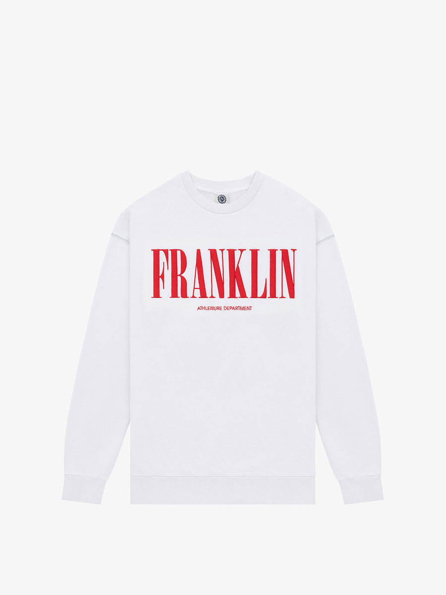 Crewneck sweatshirt with college logo print