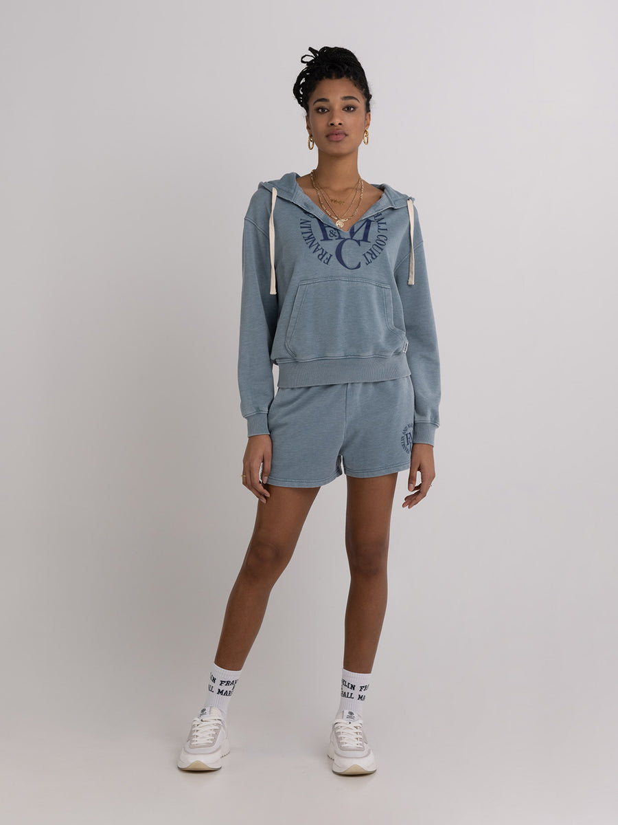 Hoodie with college logo print