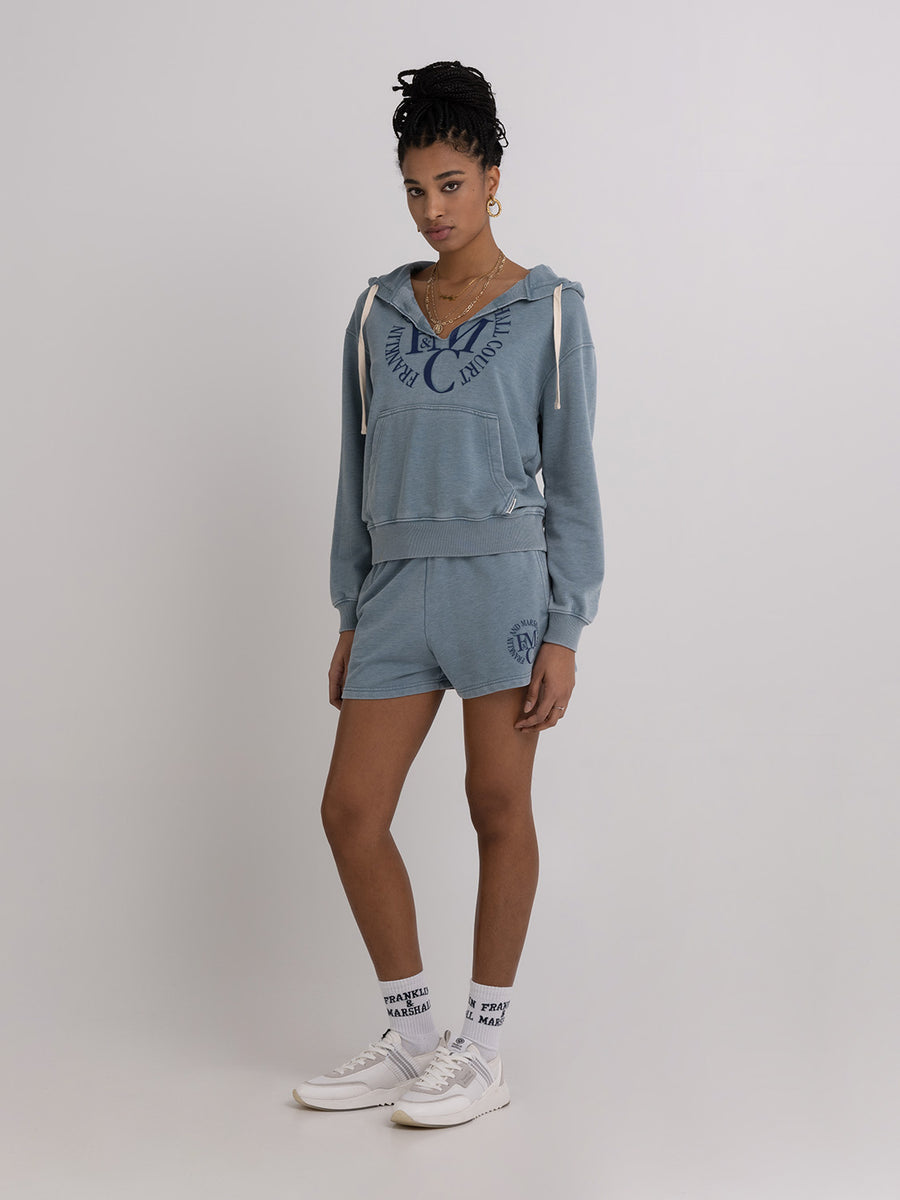 Hoodie with college logo print