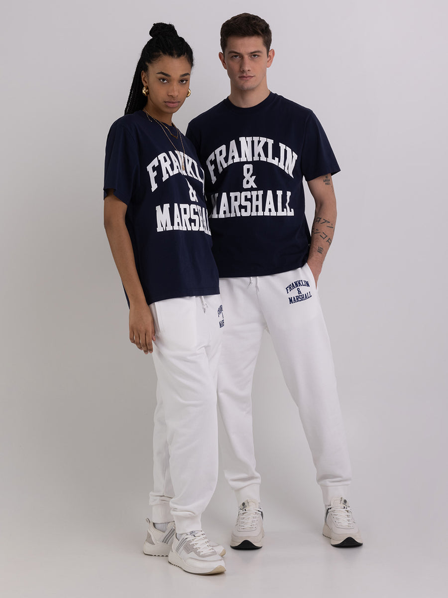Agender jogger trousers with Arch letter embroidery