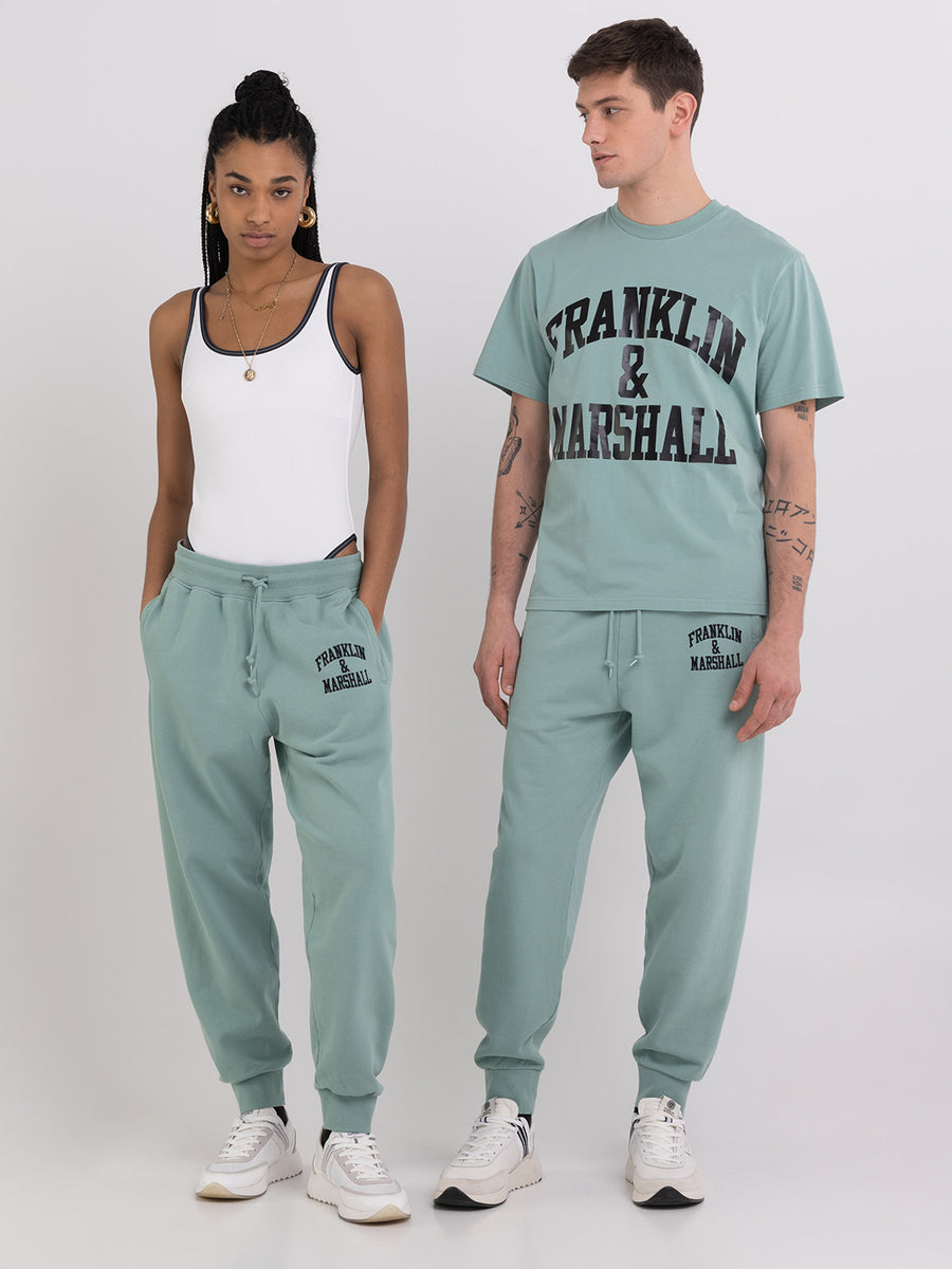 Agender jogger trousers with Arch letter embroidery