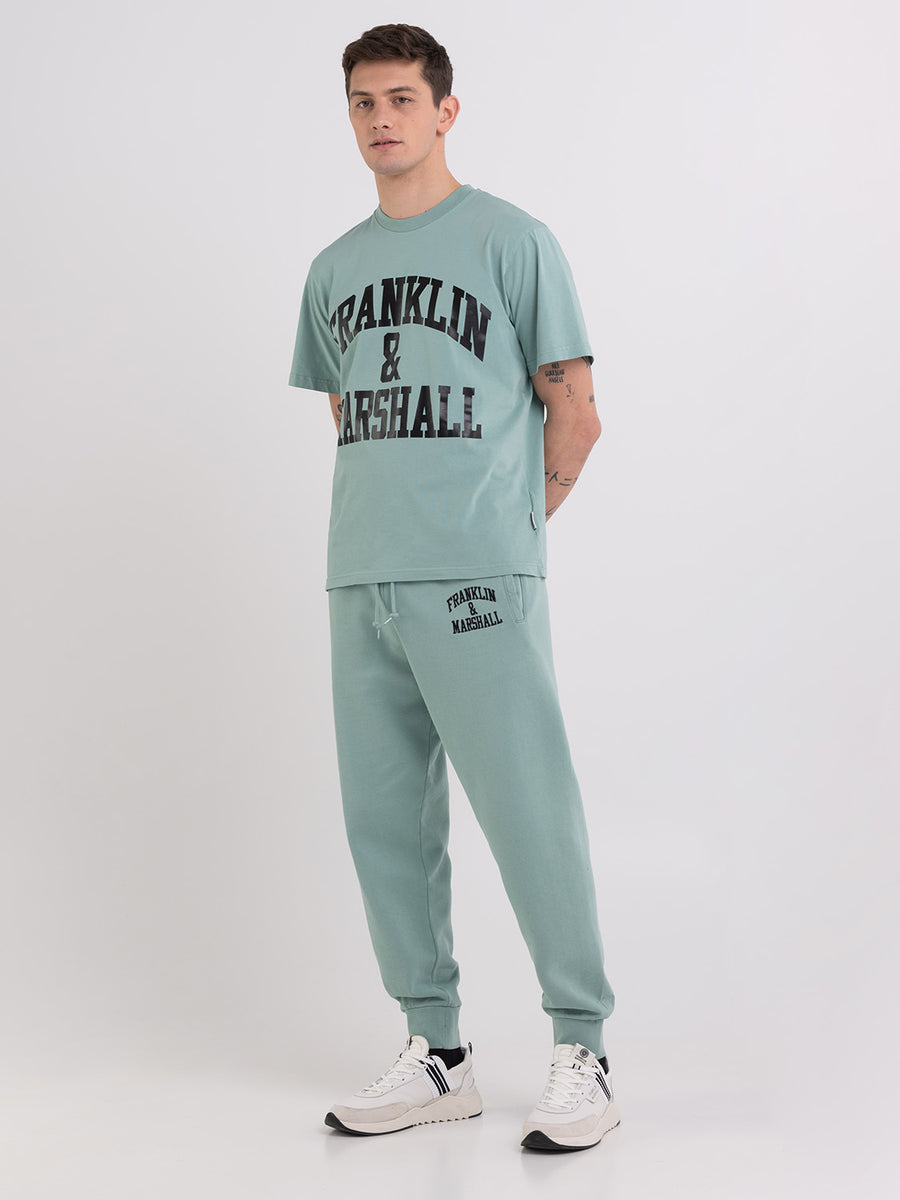 Agender jogger trousers with Arch letter embroidery