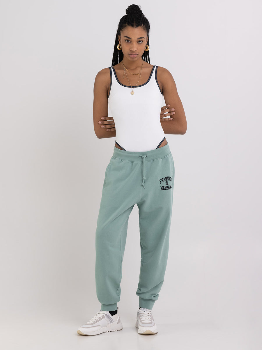 Agender jogger trousers with Arch letter embroidery