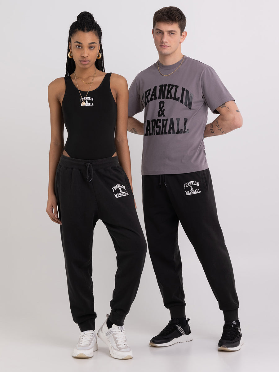 Agender jogger trousers with Arch letter embroidery