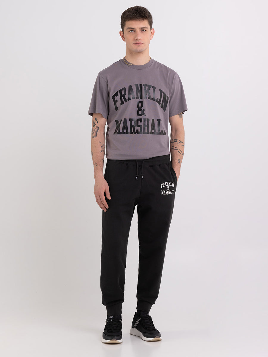 Agender jogger trousers with Arch letter embroidery
