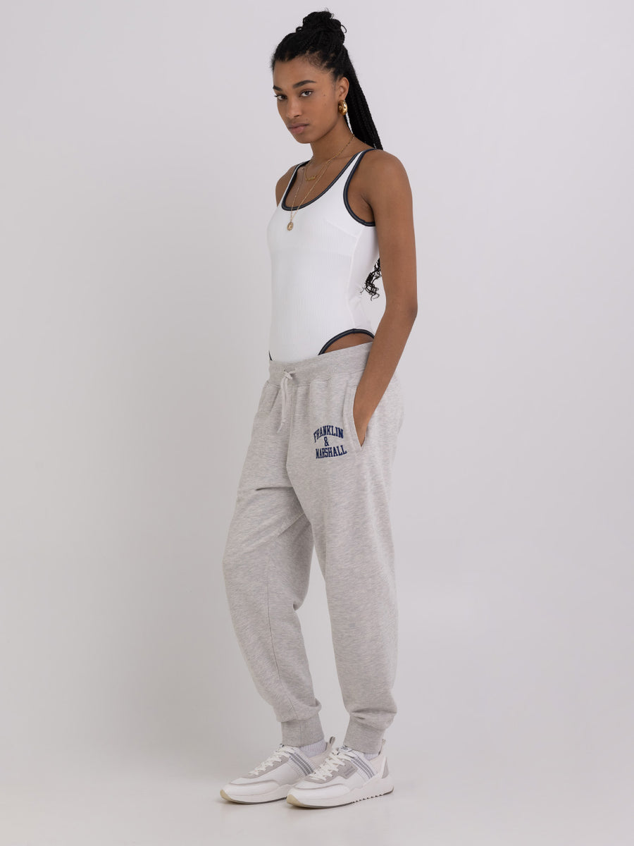 Agender jogger trousers with Arch letter embroidery