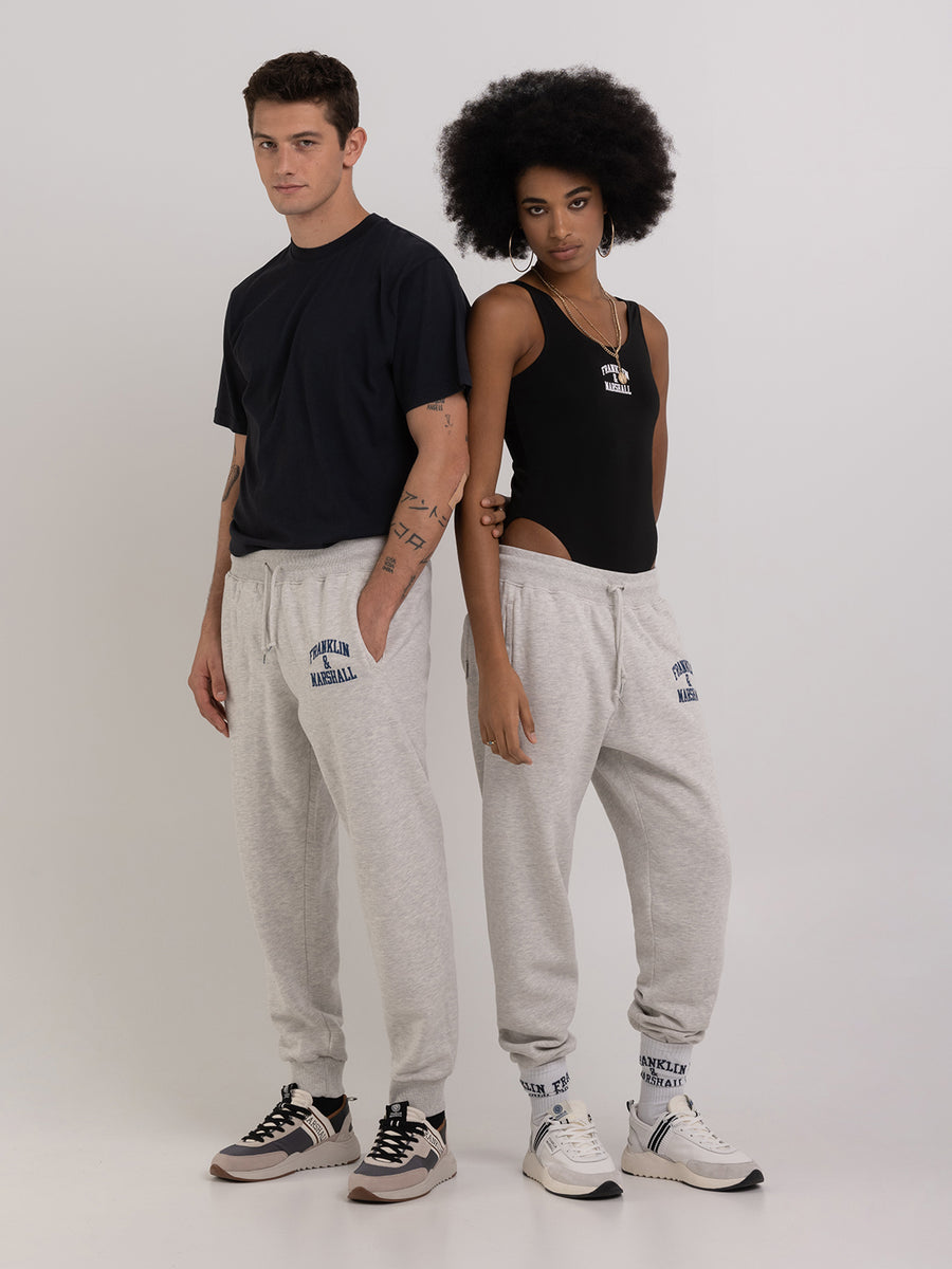 Jogger pants with arch letter embroidery