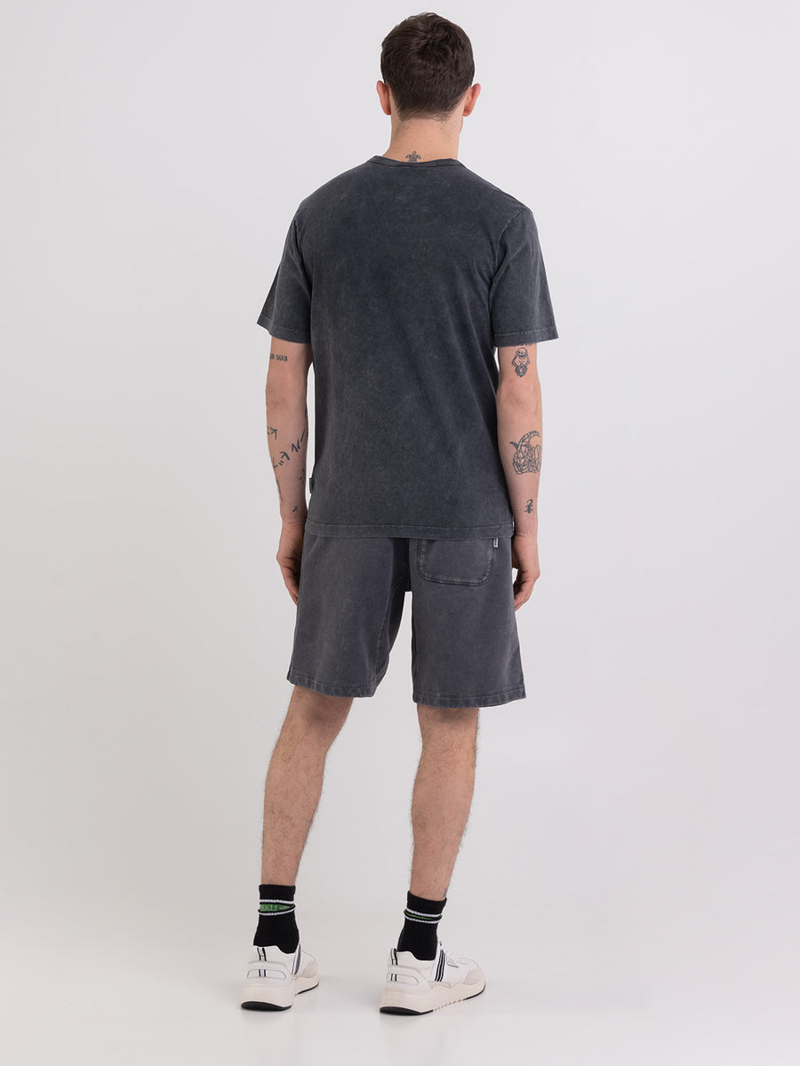 T-shirt tinto in capo acid wash stampa logo Crest