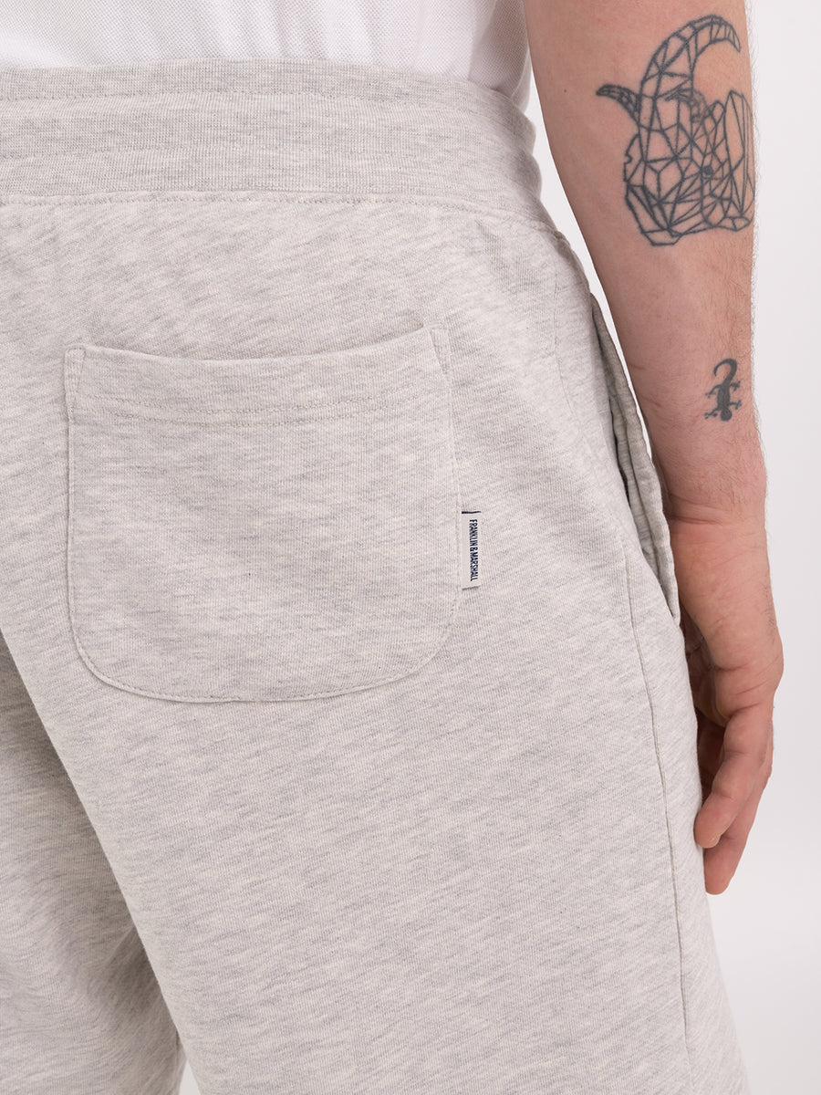 Fleece shorts with arch letter logo embroidery