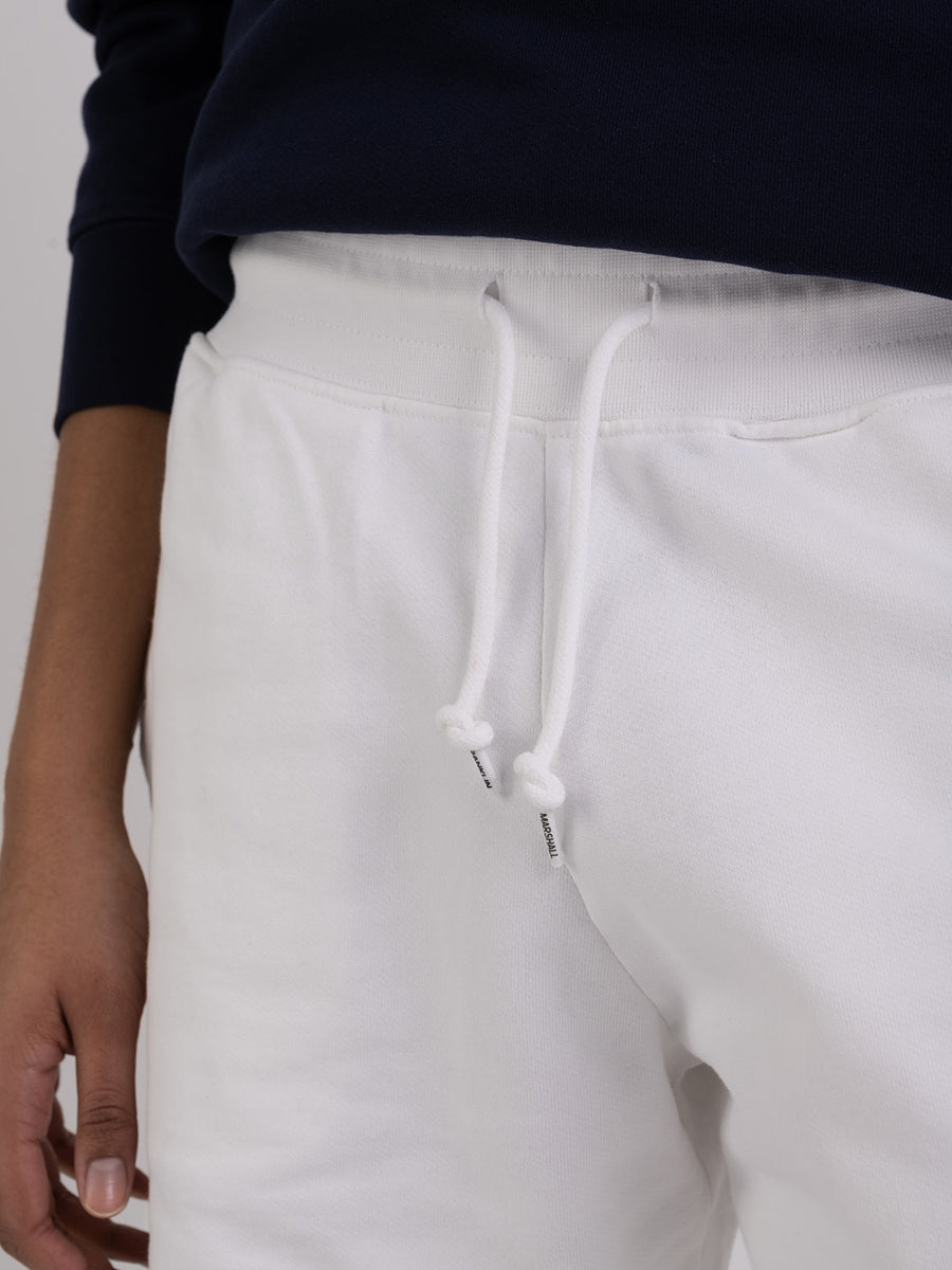 Agender fleece shorts with Pennant patch