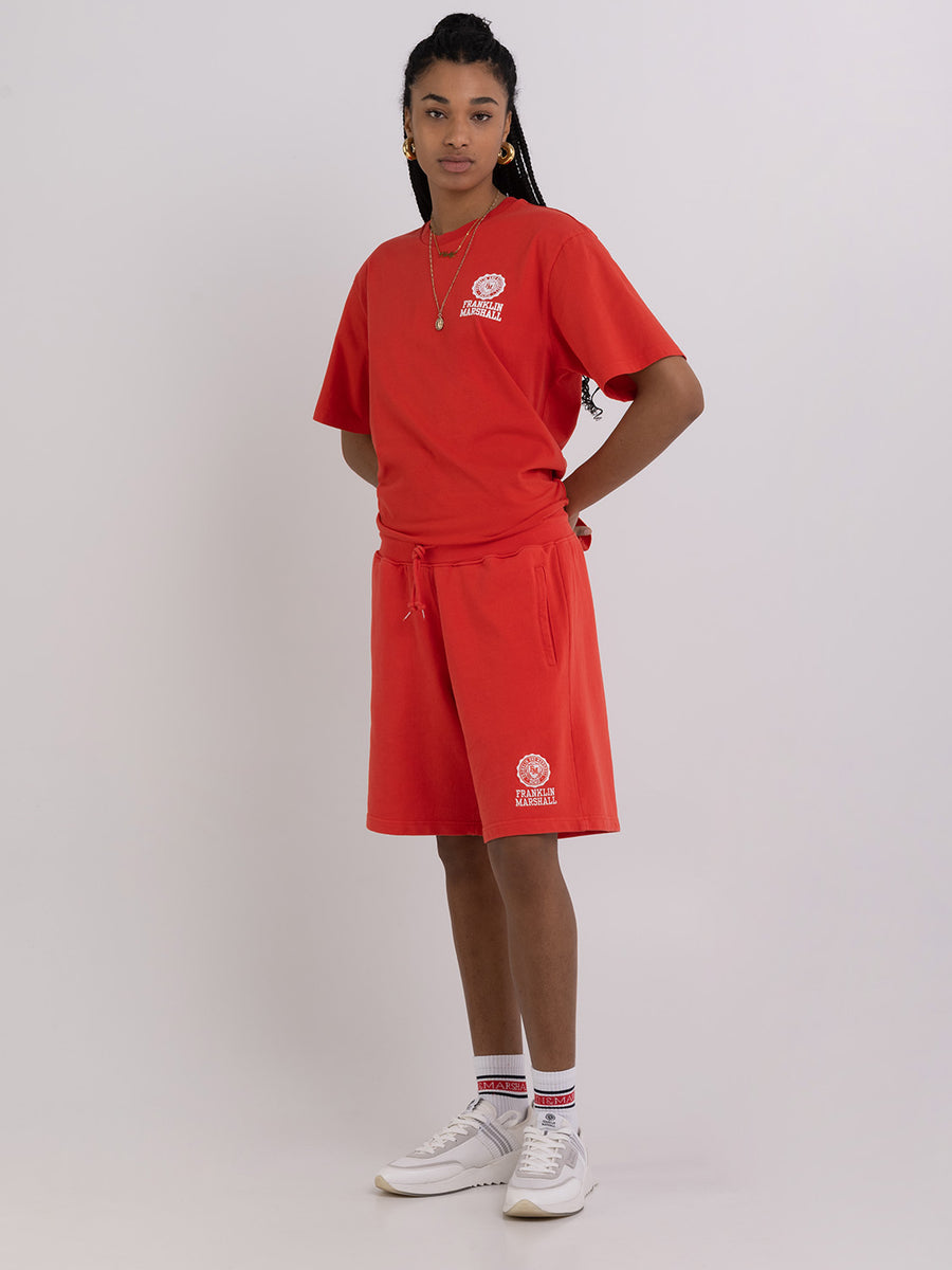 Agender fleece shorts with Crest logo embroidery