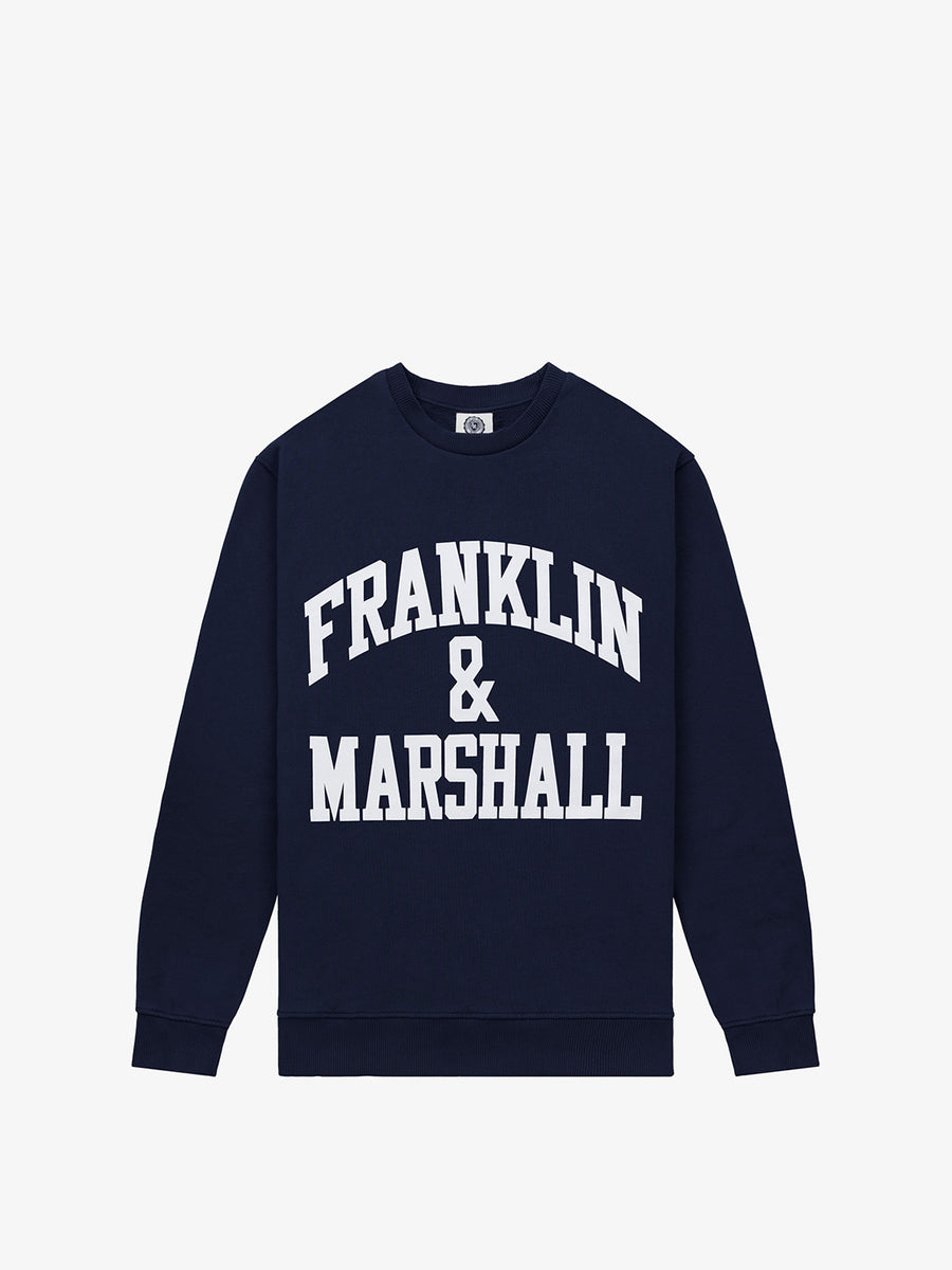 Crewneck sweatshirt with arch letter logo print