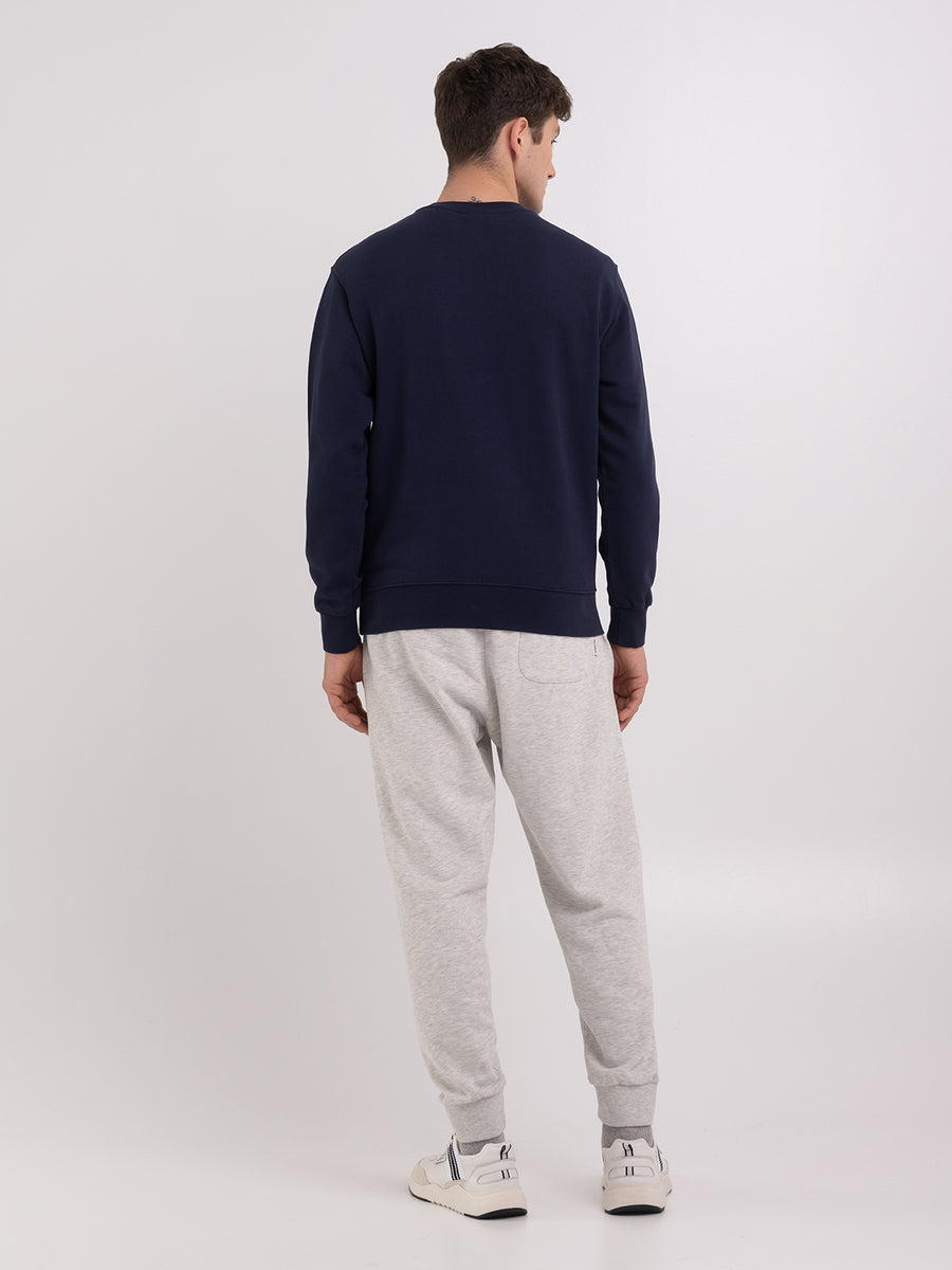 Crewneck sweatshirt with arch letter logo print