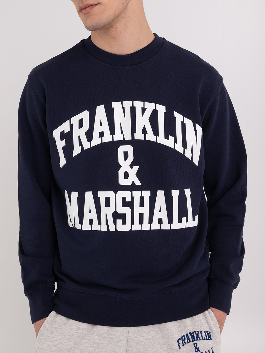 Crewneck sweatshirt with arch letter logo print