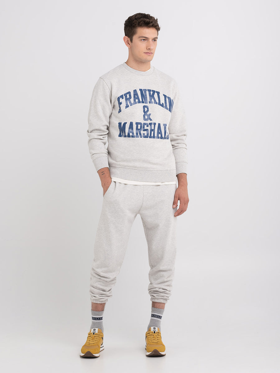 Crewneck sweatshirt with arch letter logo print