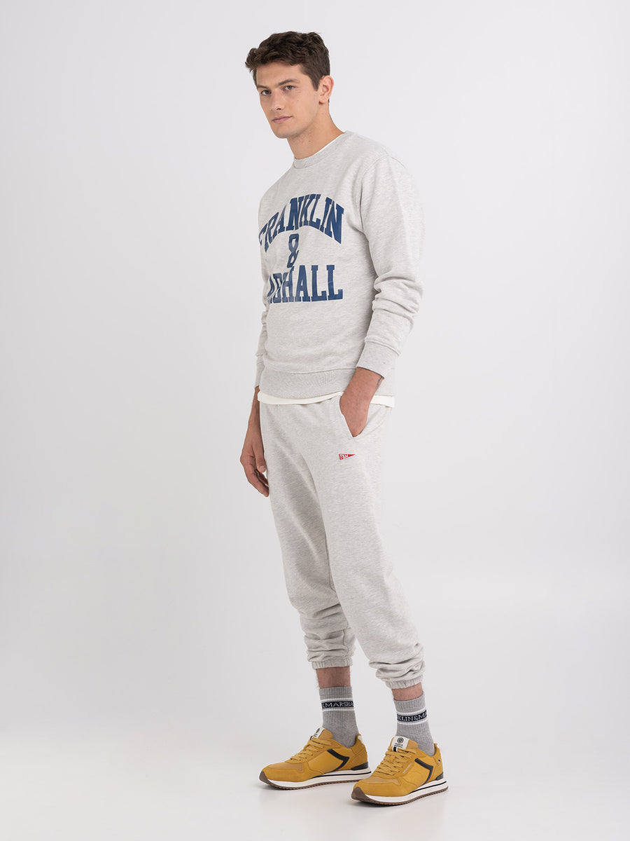 Crewneck sweatshirt with arch letter logo print