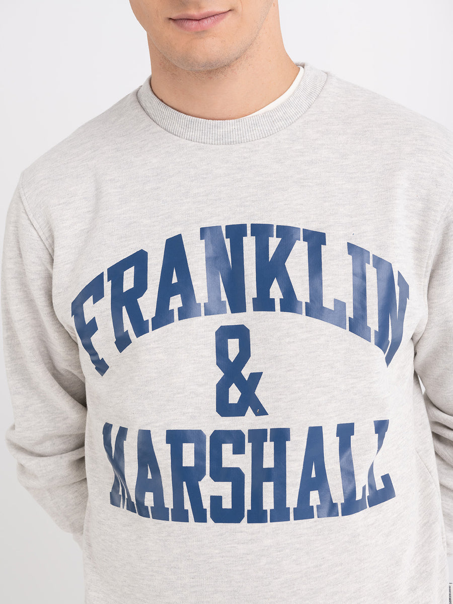 Crewneck sweatshirt with arch letter logo print