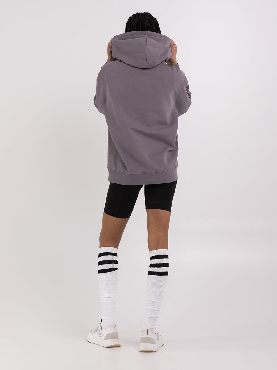 Agender hoodie with arch letter logo print