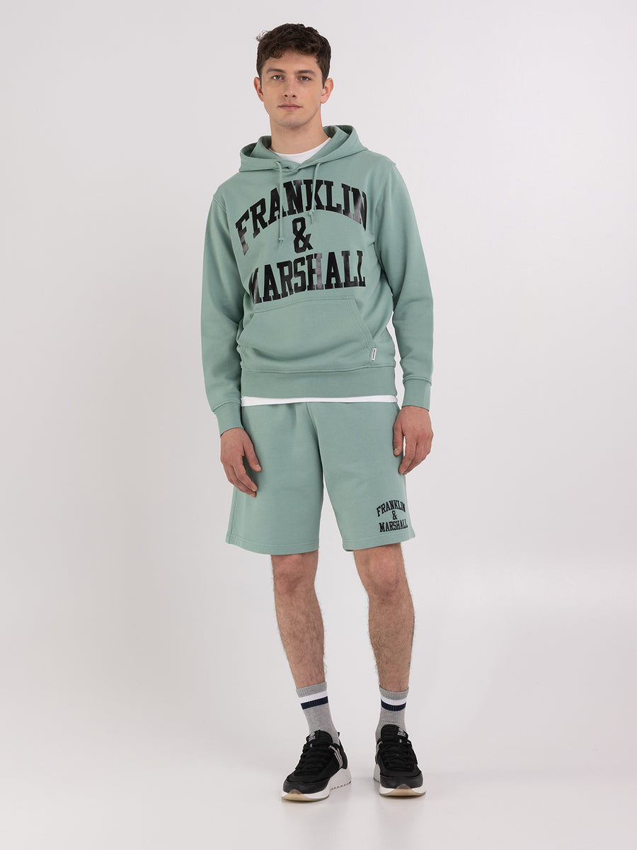 Agender hoodie with arch letter logo print