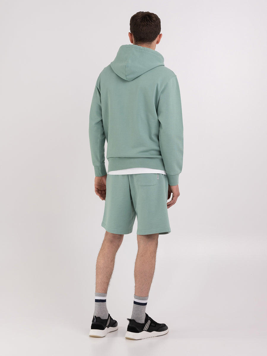 Agender hoodie with arch letter logo print