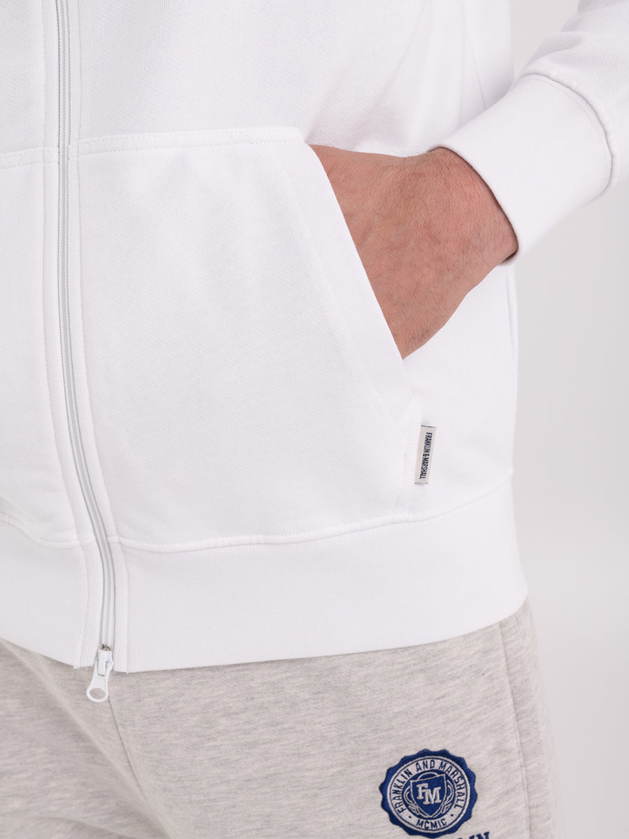 Hoodie with zipper and Crest logo embroidery