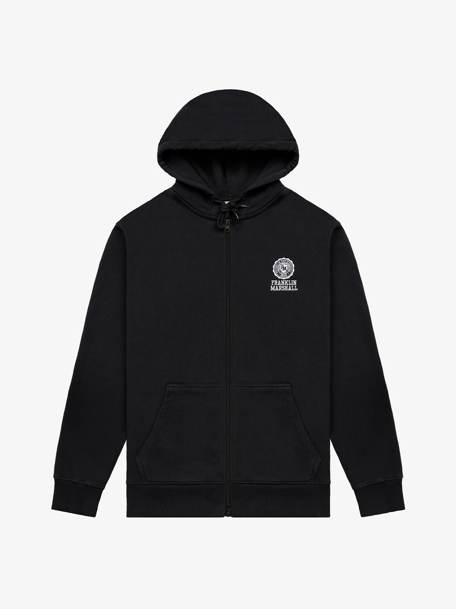 Full zipper hoodie with Crest logo embroidery