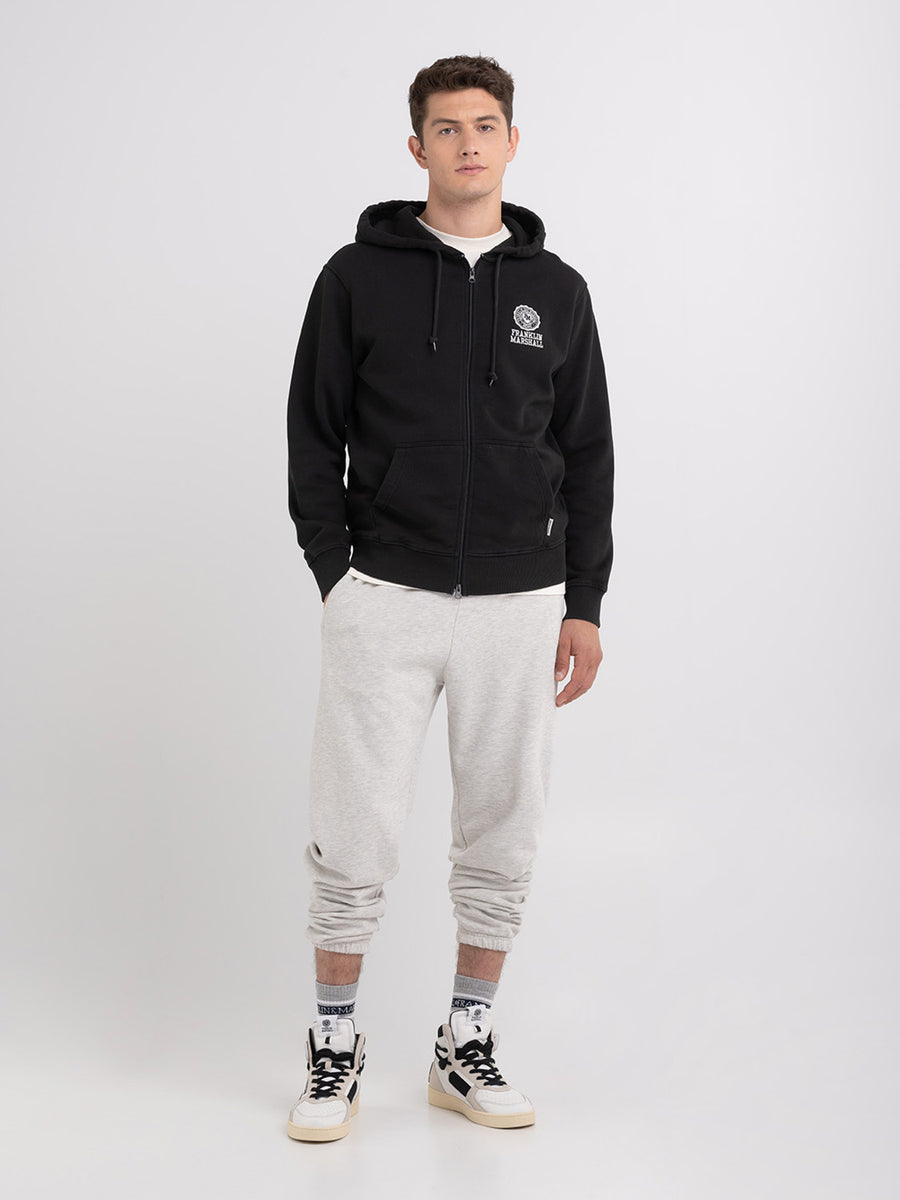 Full zipper hoodie with Crest logo embroidery