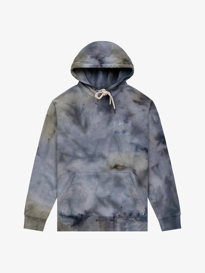Agender ice dye sweatshirt with arch letter logo embroidery