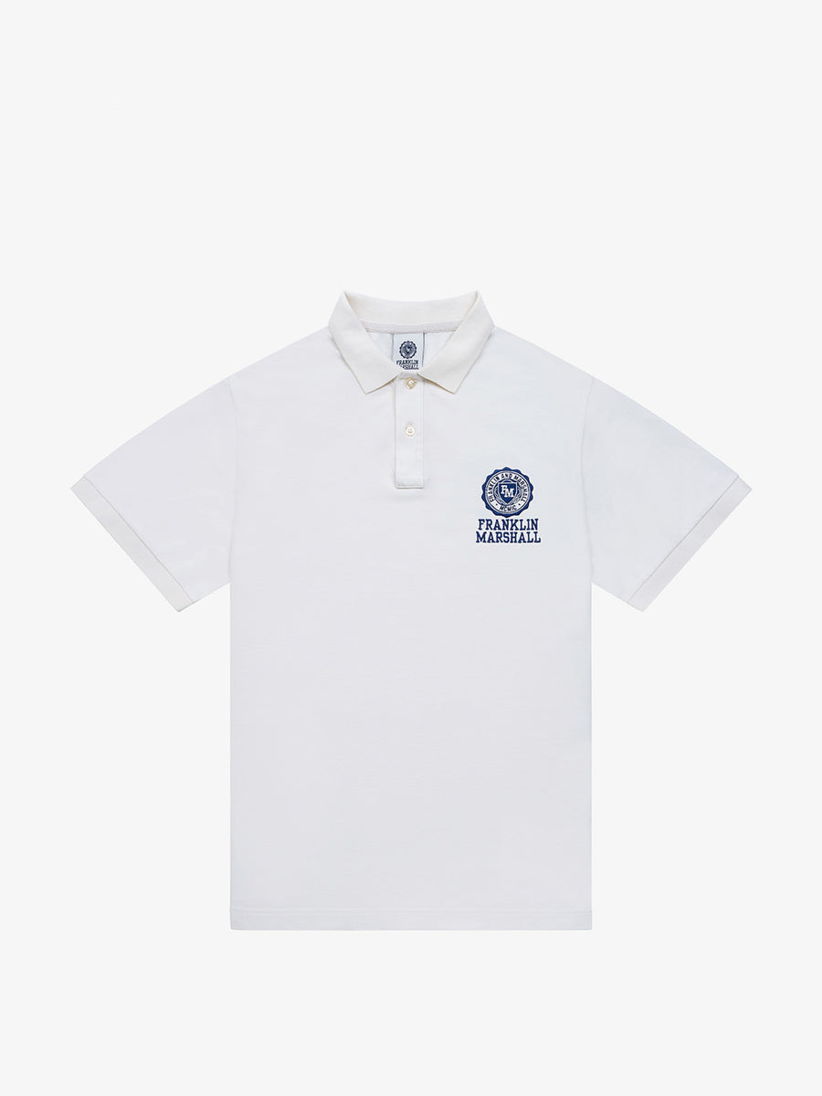 Polo shirt in piquè cotton with Crest logo embroidery