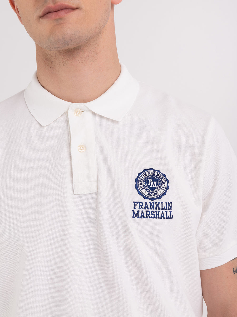 Polo shirt in piquè cotton with Crest logo embroidery
